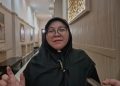 Suska, Kepala Kanwil Ditjen Perbendaharaan Provinsi Banten, memberikan keterangan terkait pemotongan dana transfer ke daerah (TKD) sesuai Inpres Nomor 1 Tahun 2025 di Gedung Pendopo Gubernur Banten, KP3B
